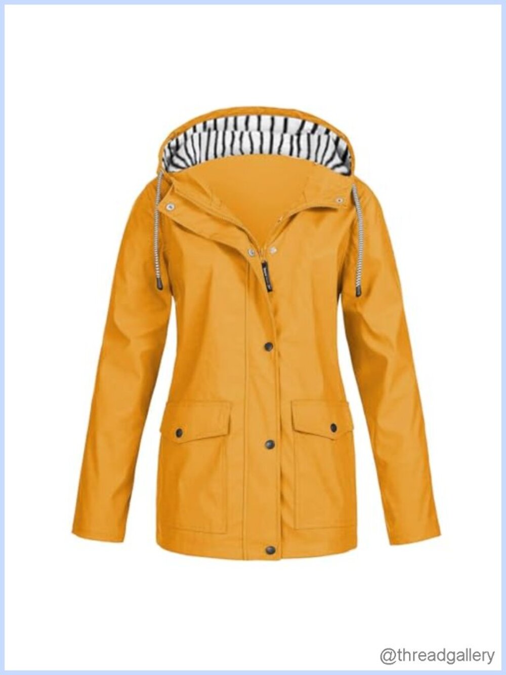 Womens Hooded Raincoat Lightweight Plus Size Waterproof Zip Up Rain Jacket